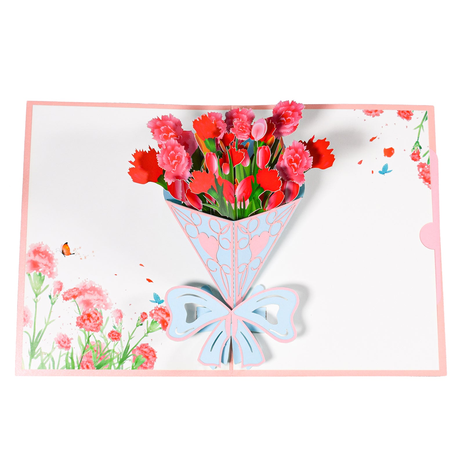 A Bouquet of Carnation Flowers 3D Pop-up Card for Mother's Day