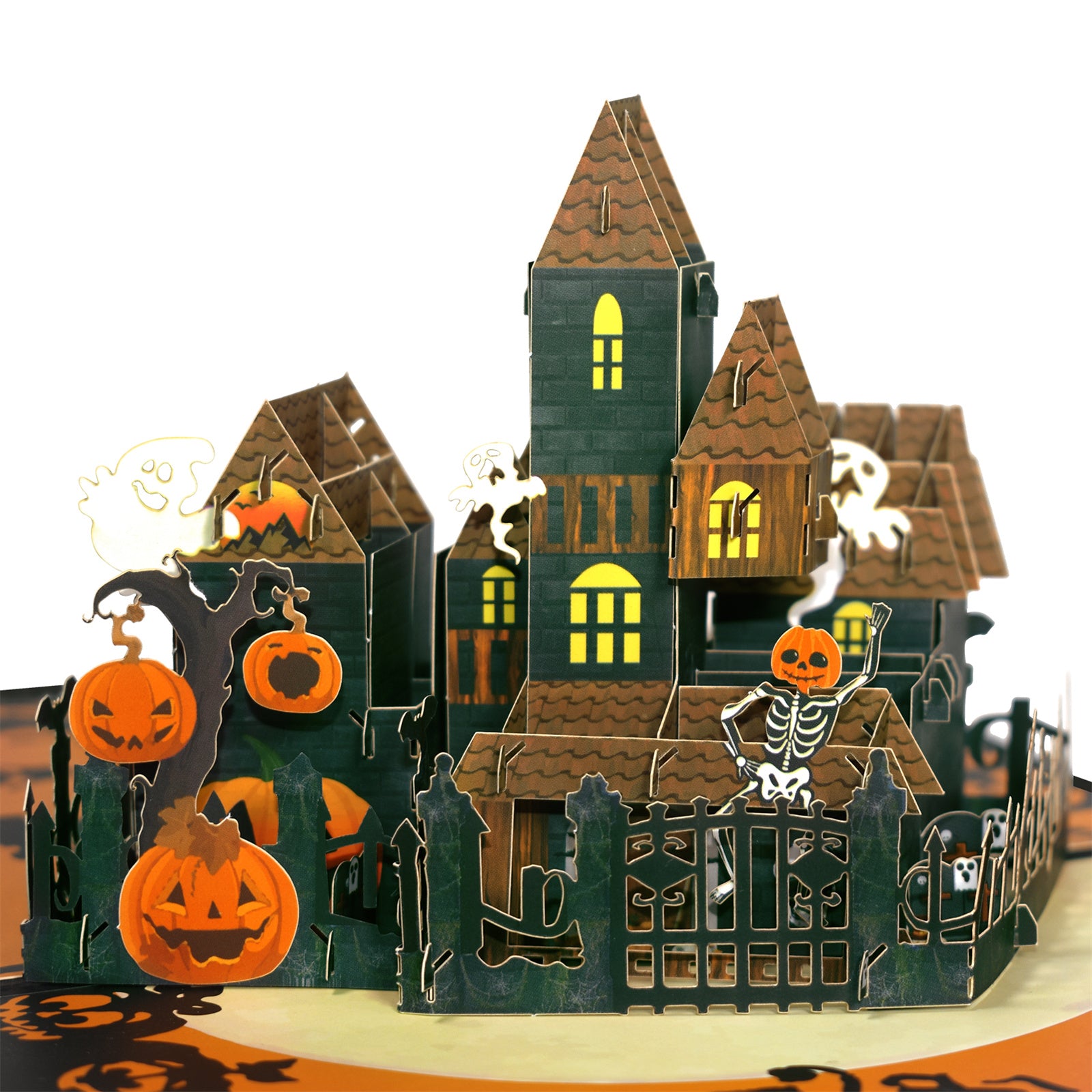 Halloween castle Pop-up Card - 3D Greeting Card. with Envelope & Blank Notecard