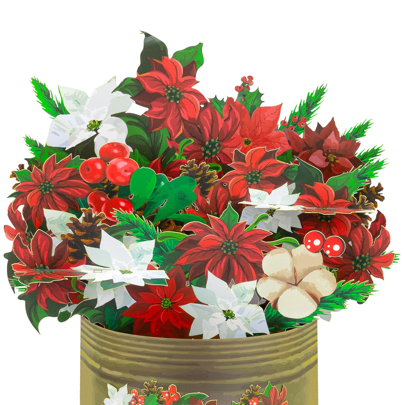 3D Christmas Pop-up Bouquet - 3D Holiday Greeting Card with Envelope & Notecard Magic Ants