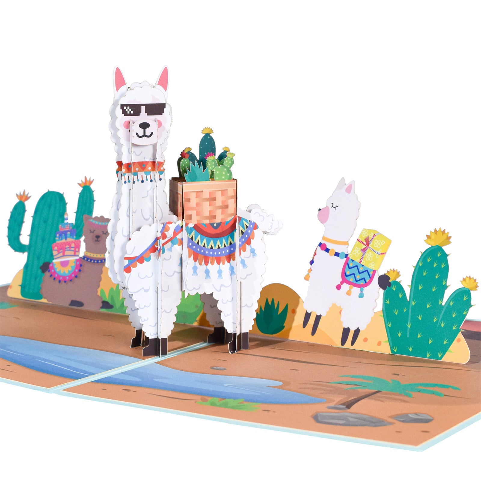 3D Милая альпака Pop Up открытка