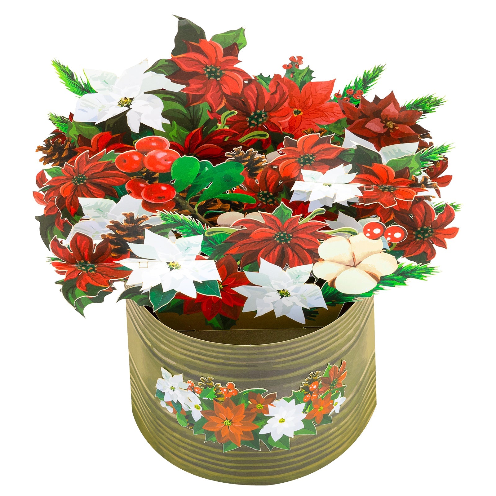 3D Christmas Pop-up Bouquet - 3D Holiday Greeting Card with Envelope & Notecard Magic Ants