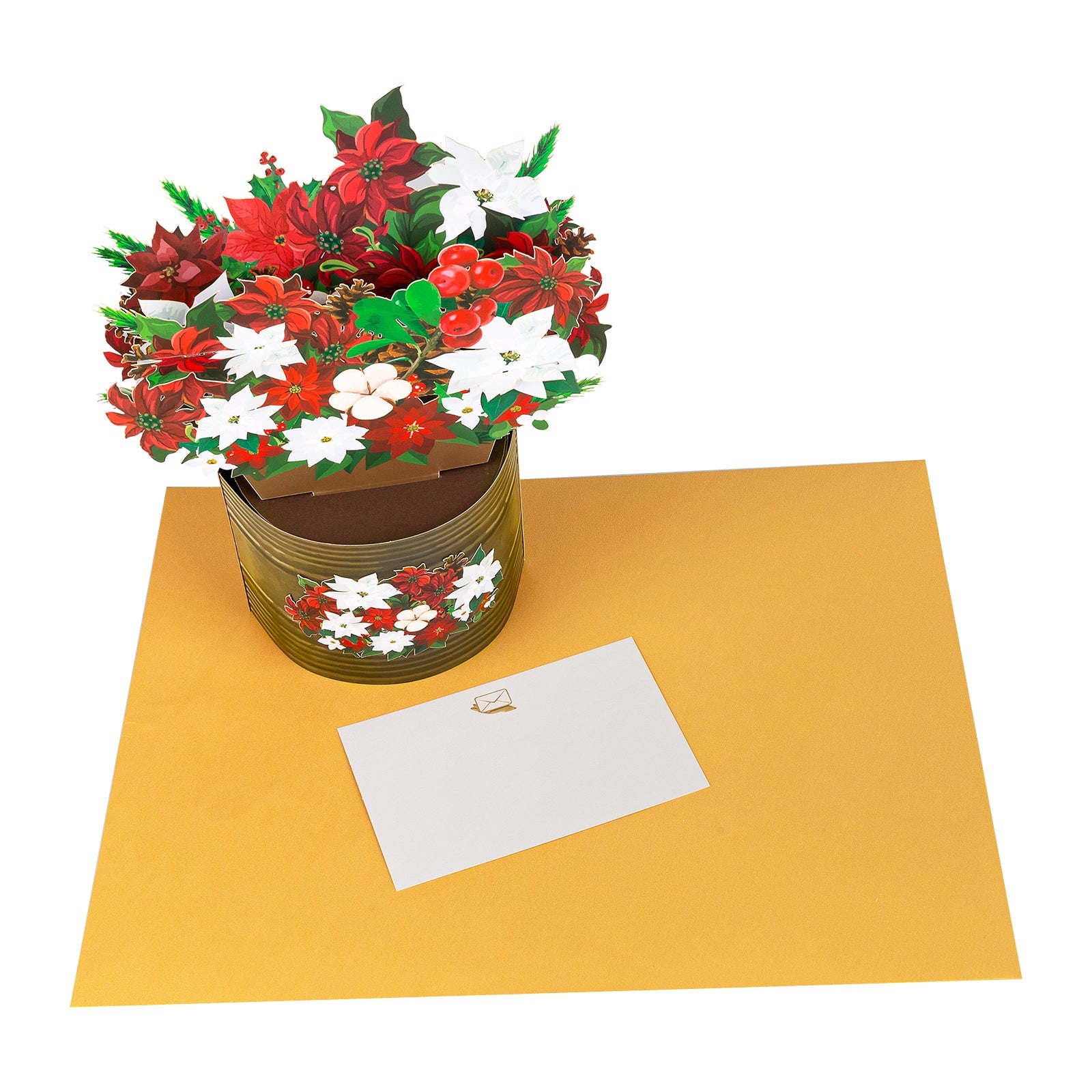 3D Christmas Pop-up Bouquet - 3D Holiday Greeting Card with Envelope & Notecard Magic Ants