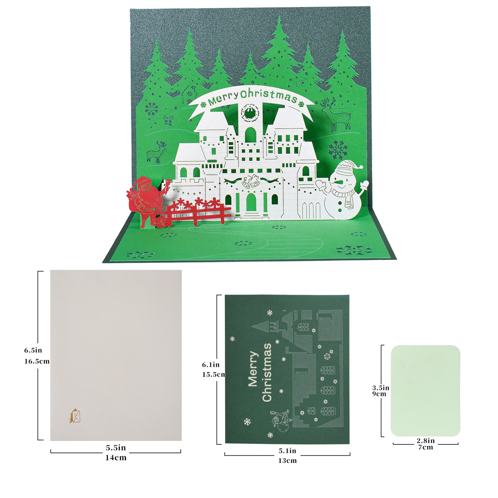 Christmas Pop Up Card Forest Green