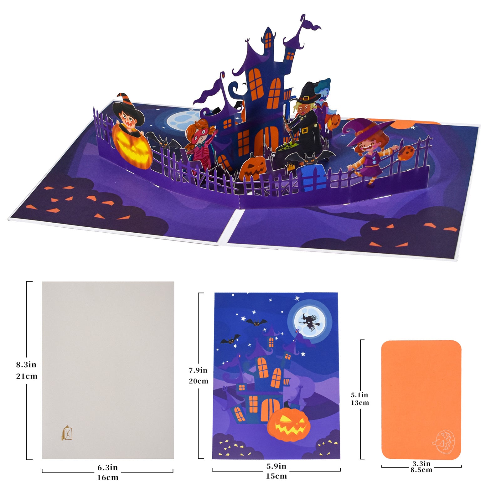 Halloween Pop Up Card - Funny 3D Greeting Card with Envelope & Notecard