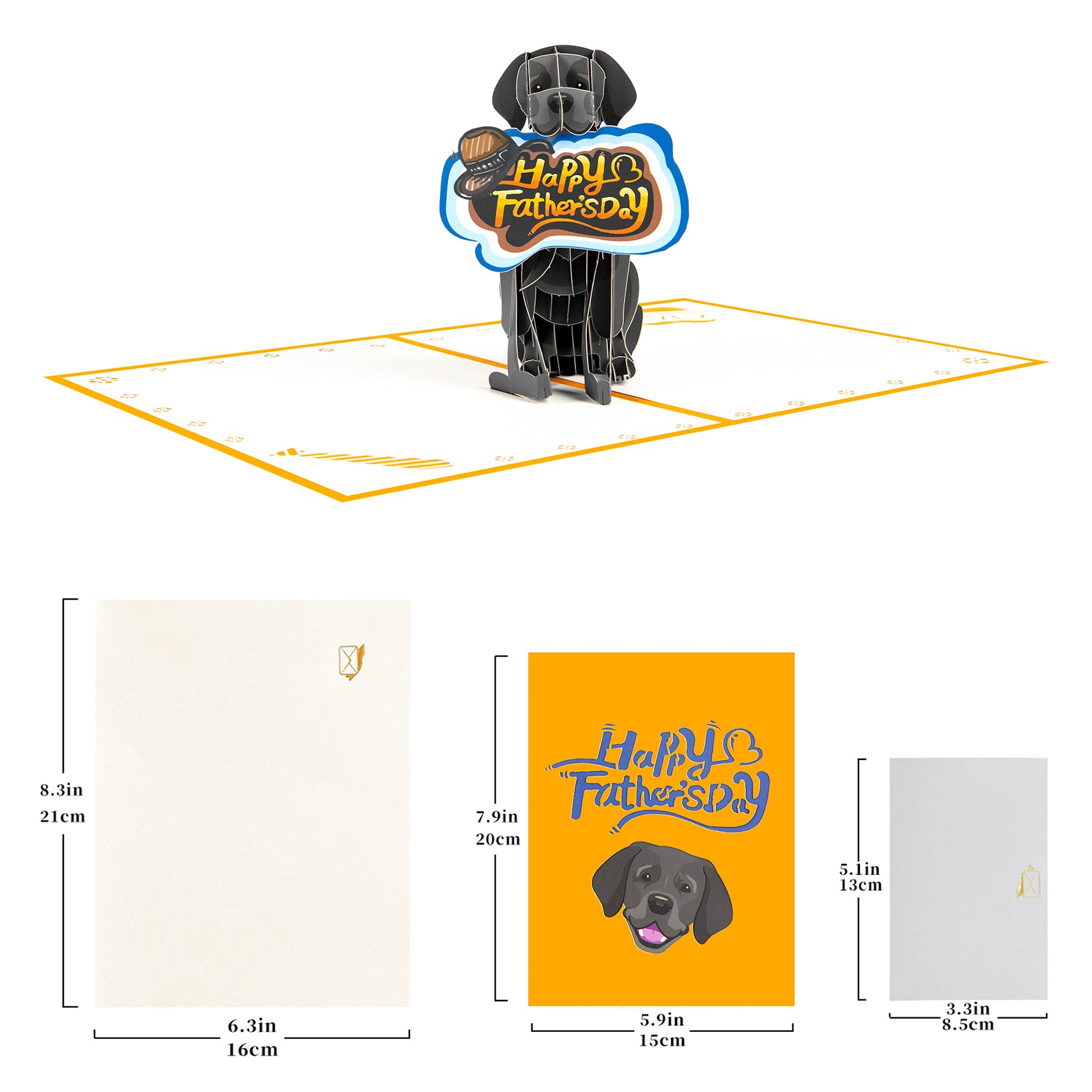 3D Labrador Dog Pop-up Card for Father's Day