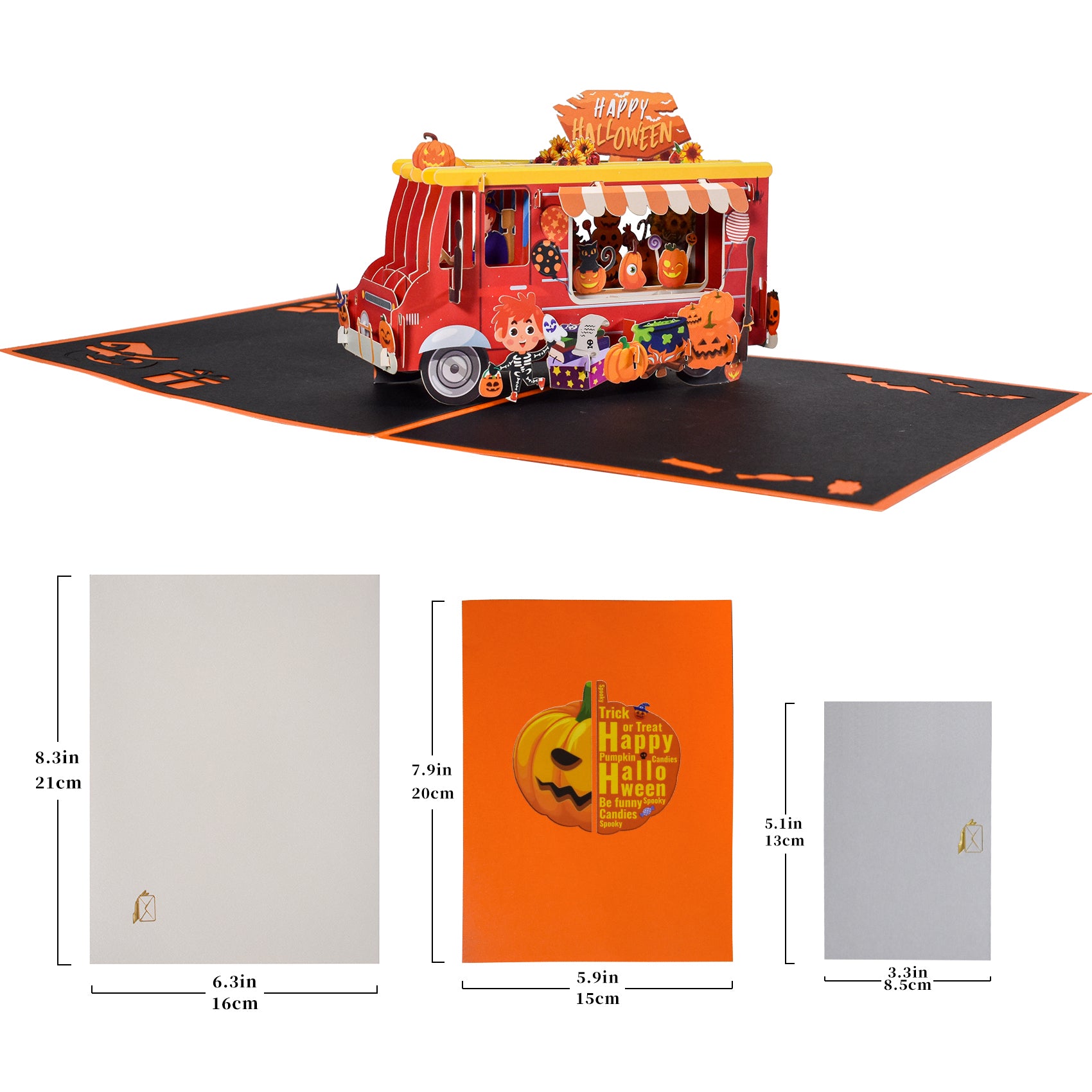3D Halloween floats Pop Up Card with Envelope - 3D Holiday Greeting Cards for Friend, Family, Women, Wife