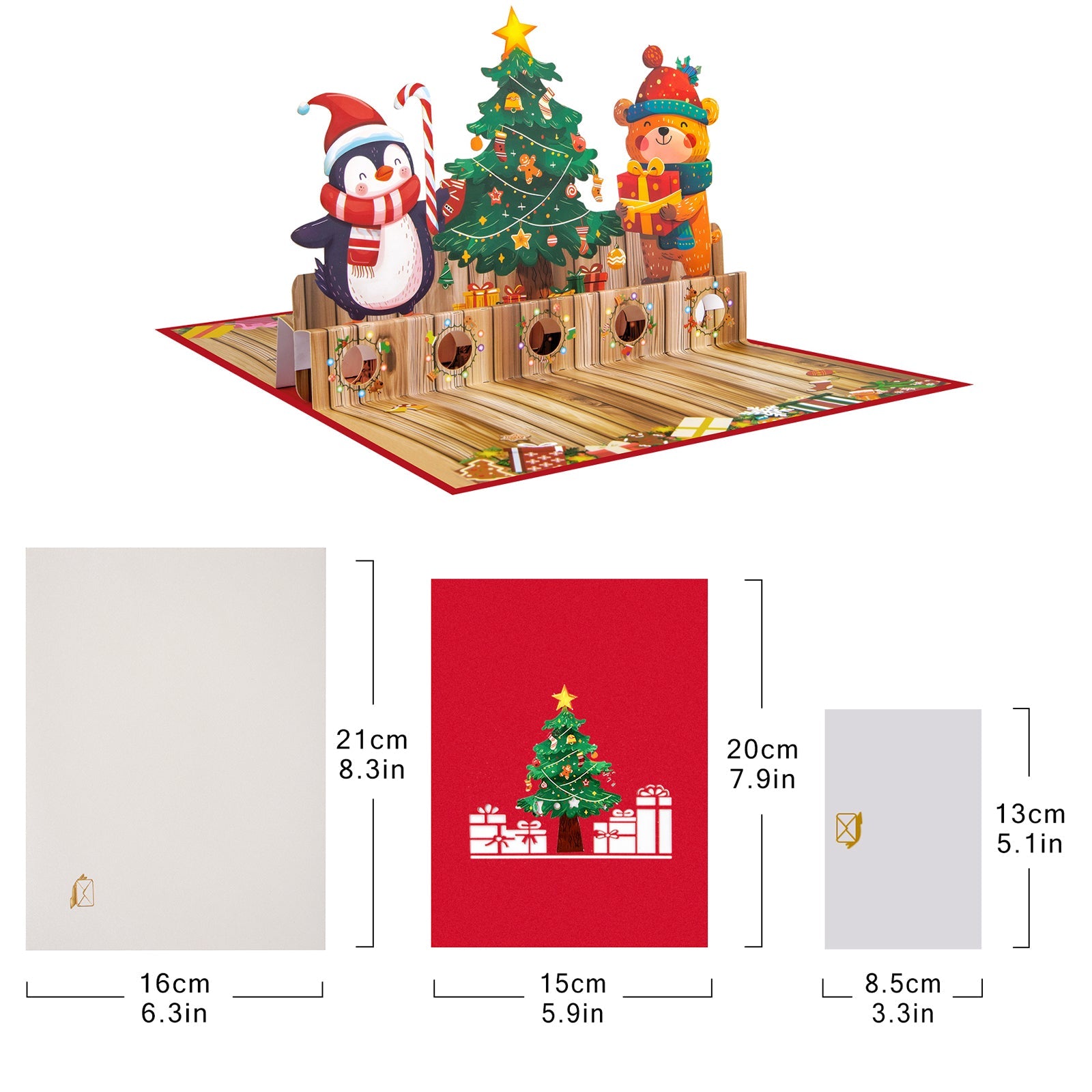 Pop-Up Christmas Money Gift Card - Holiday Money Holder Greeting Card with Envelope - 3D Christmas Tree Design for Cash Gifts and Seasons Greetings Magic Ants