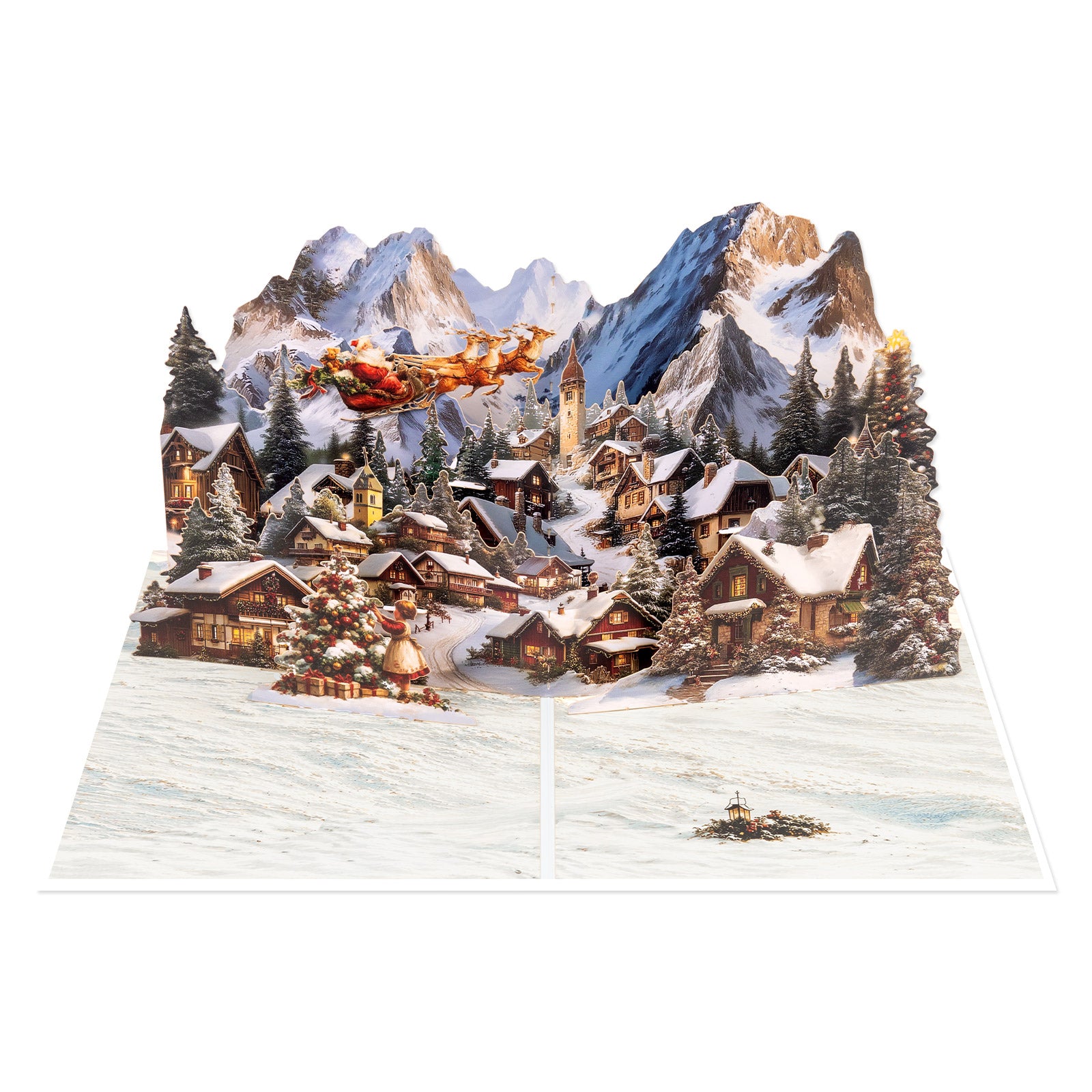 Reindeer Sleigh 3D Pop-Up Christmas Card