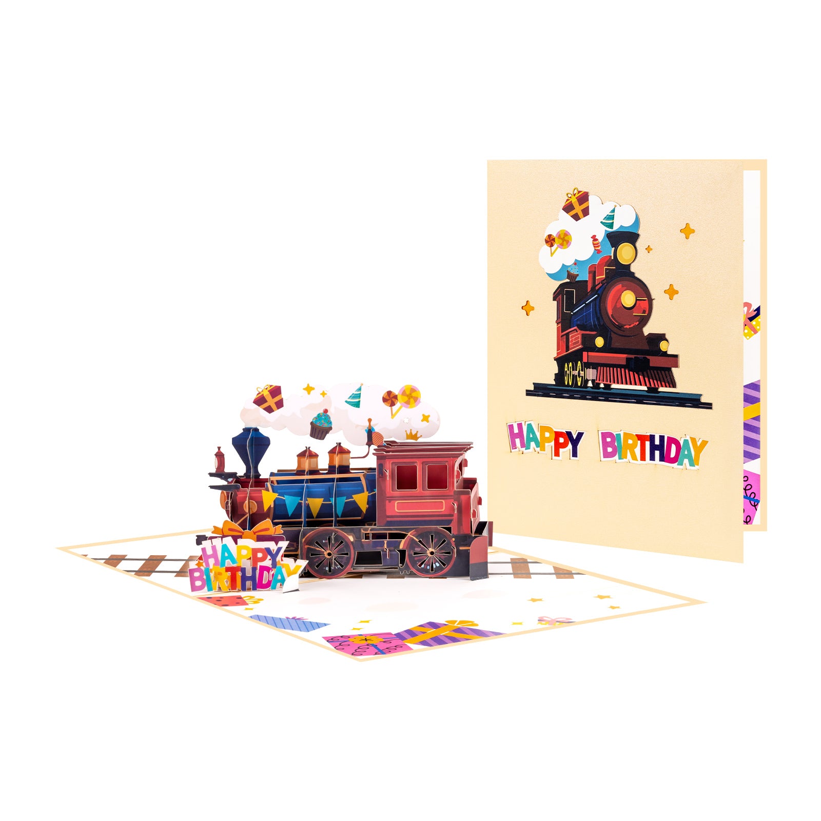 Train Birthday Pop-Up Card for Kids and Train Lovers Magic Ants