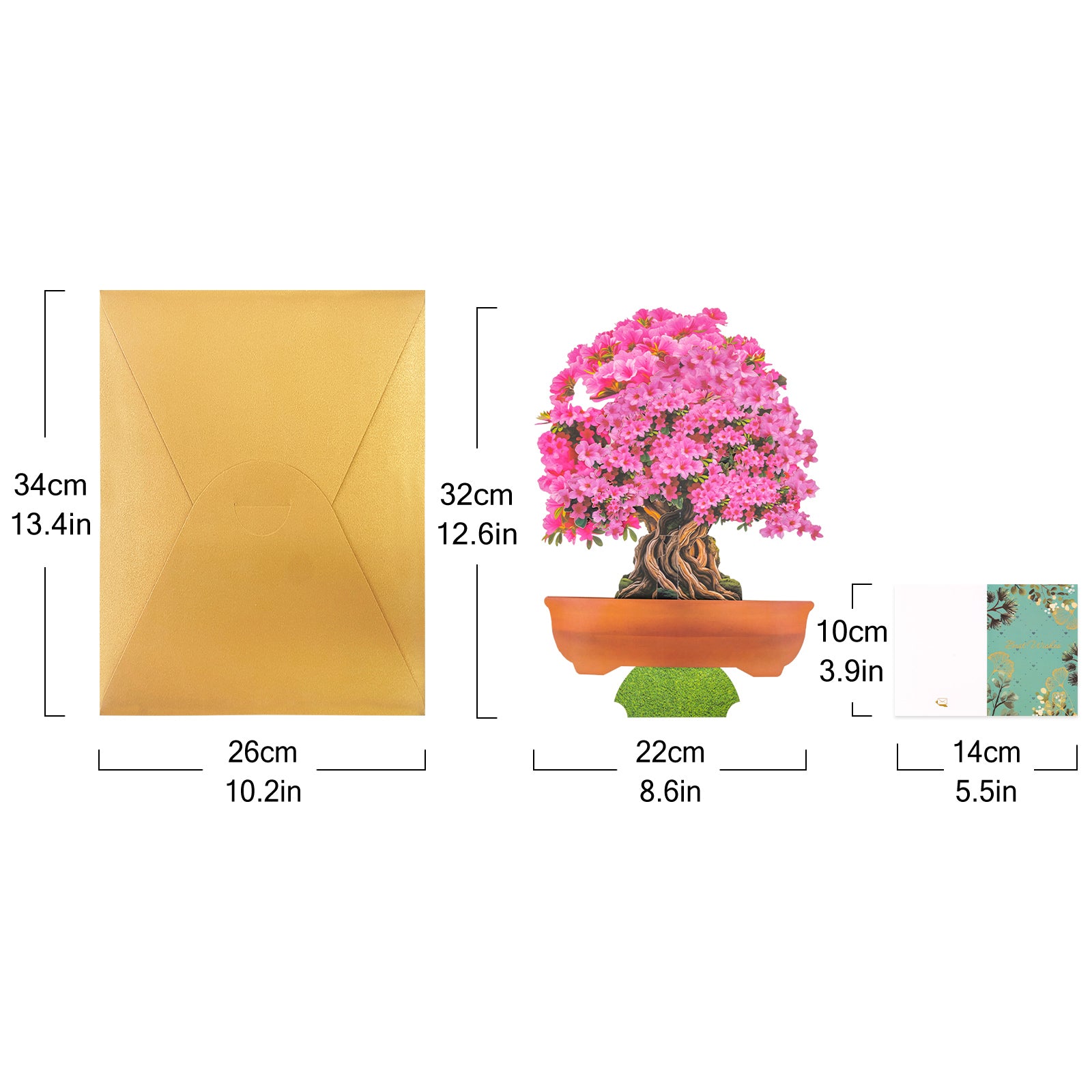 Azalea Bouquet 3D Pop-Up Card | Personalized Floral Greeting Card for Any Occasion