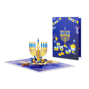 Hanukkah Pop Up Card – 3D Jewish Holiday Greeting Card with Envelope Magic Ants