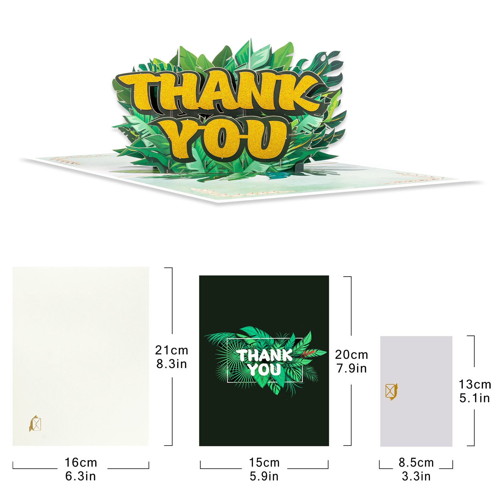 Thank You Pop-Up Card with Botanical Design Magic Ants
