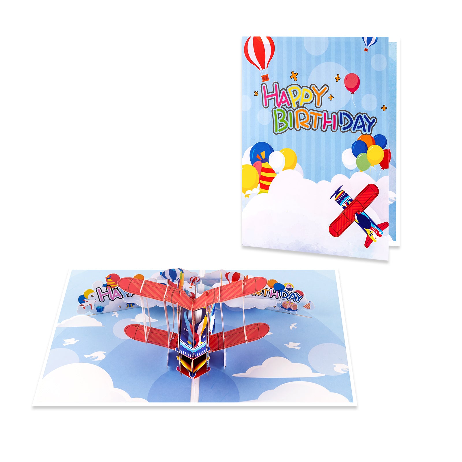 Jet Plane Birthday Pop-Up Card for Kids, Husband, Aviation Lovers Magic Ants