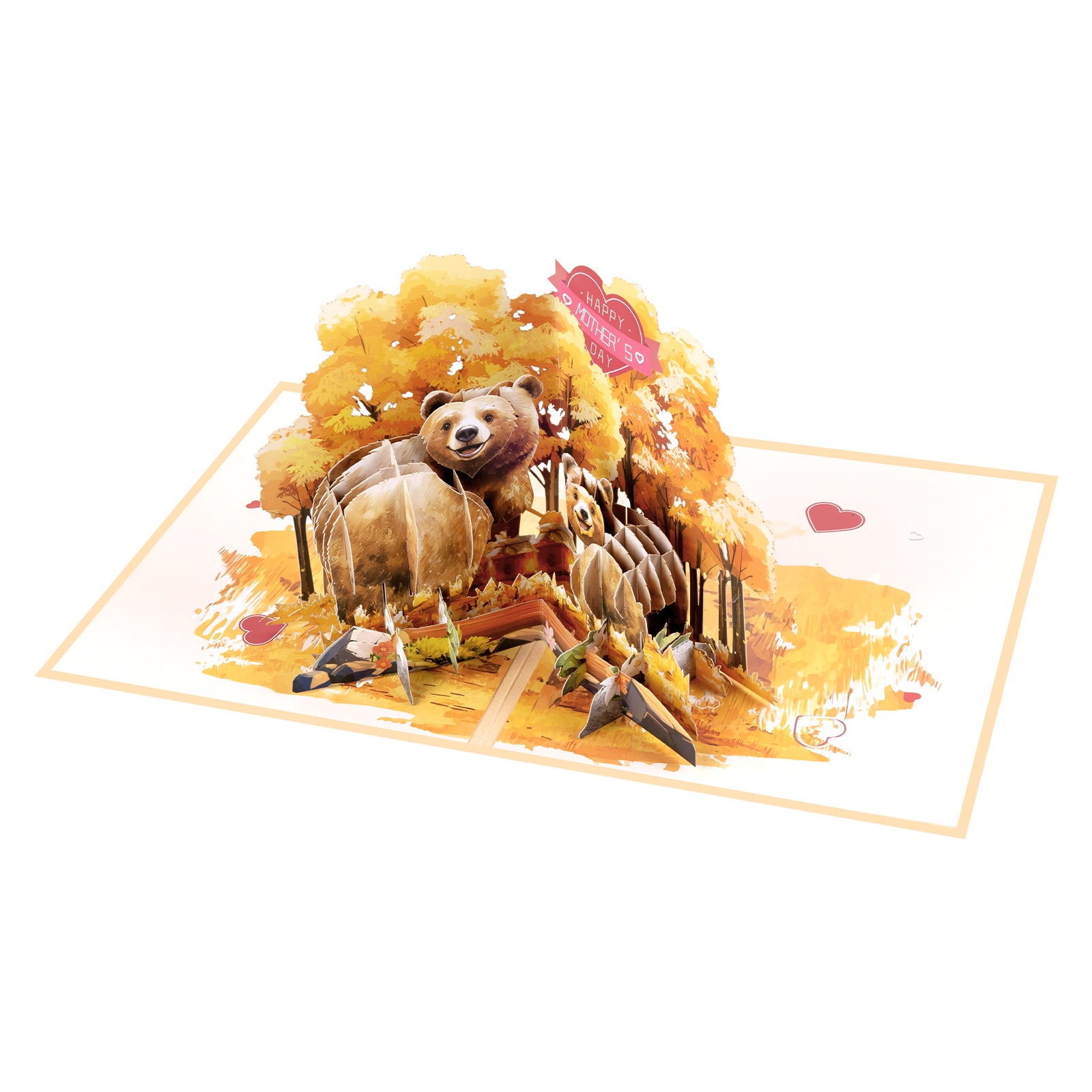 Mother's Day Pop-Up Card | Bear Mom and Cub Design Magic Ants