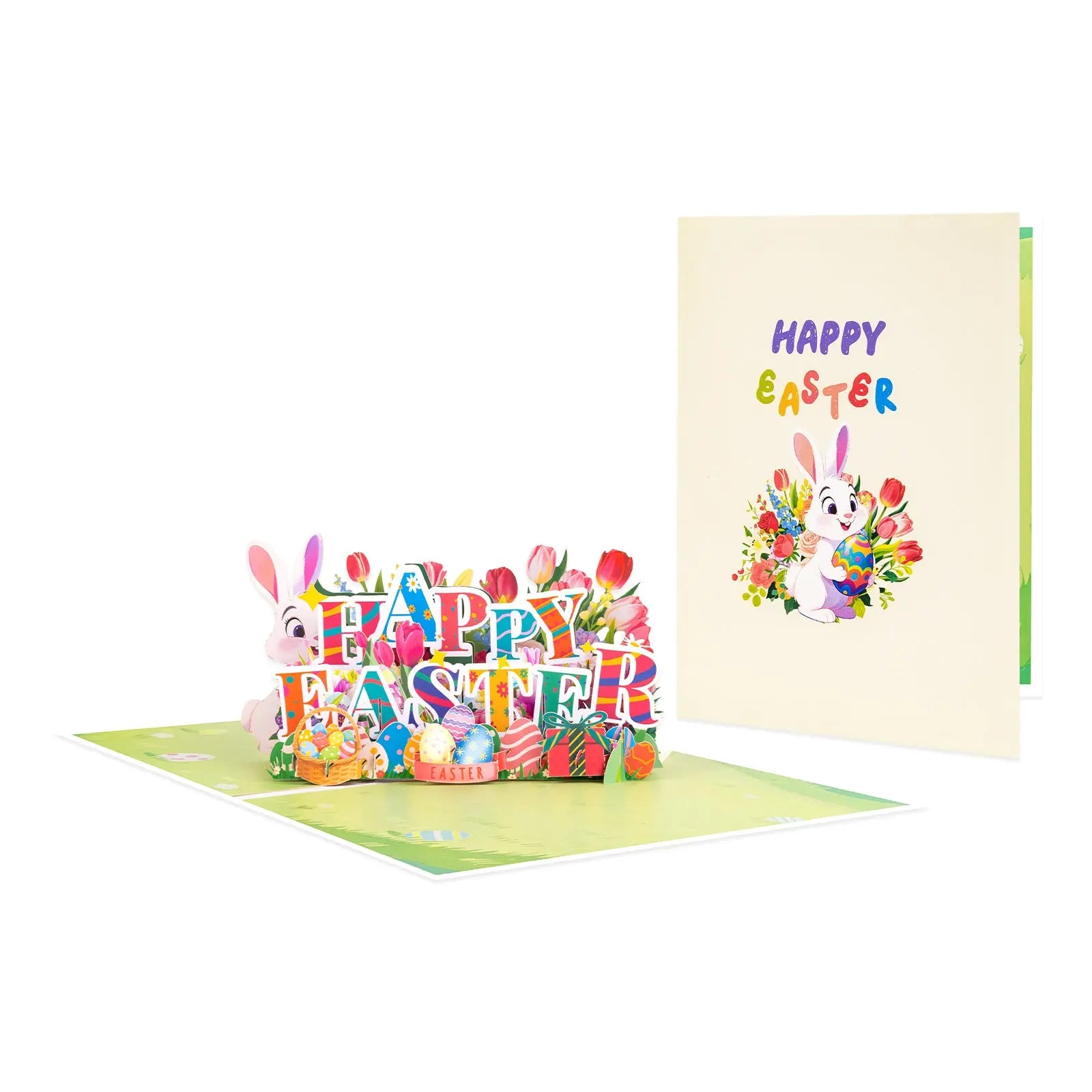 Cheerful Easter Pop-Up Card | Colorful 3D Happy Easter Lettering Design Magic Ants