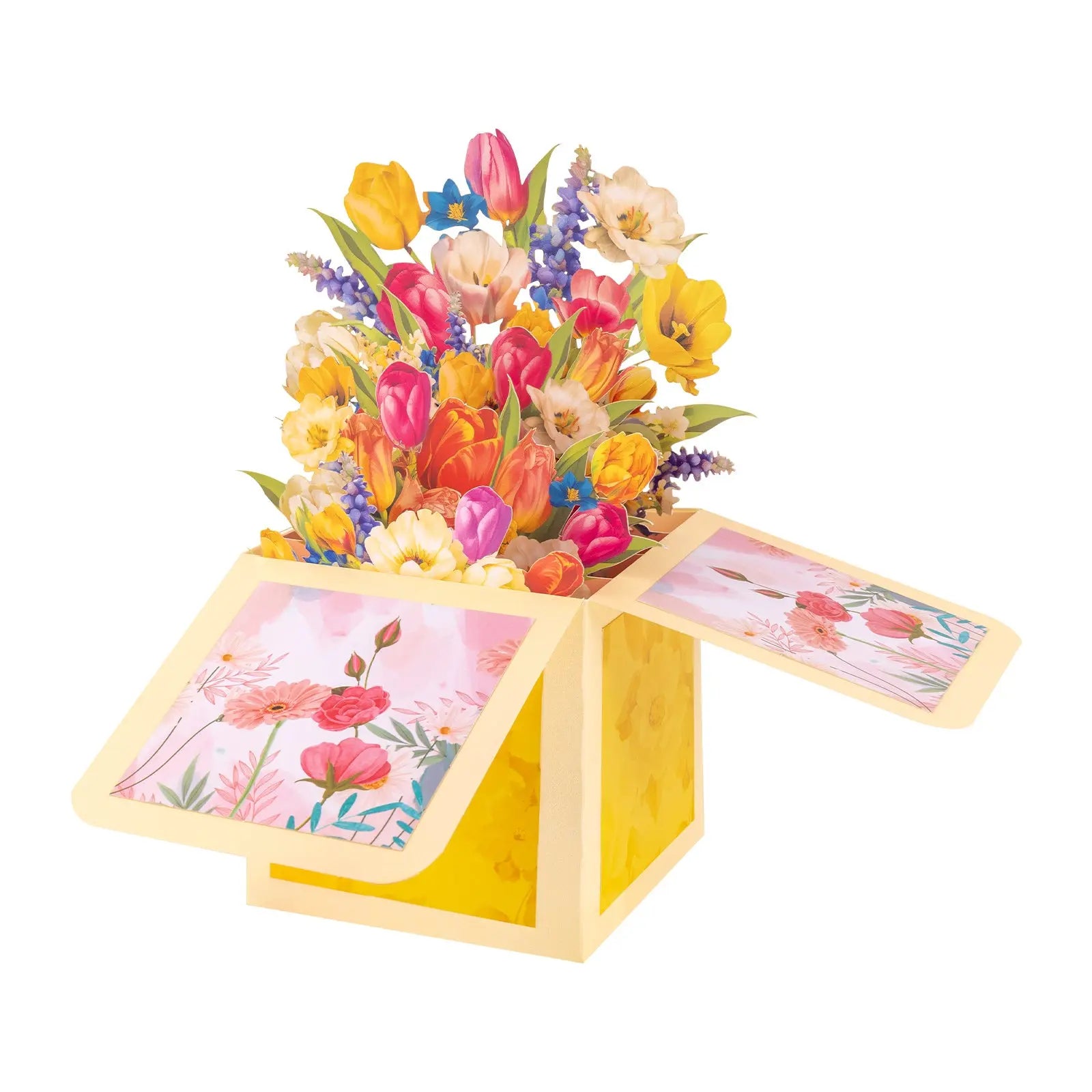 Pop-up Flowers Box Card - 3D Lavender Bouquet Box | Handmade 3D Card | Unique Gift for Mother's Day, Birthday, Anniversary, Any Occasion Magic Ants