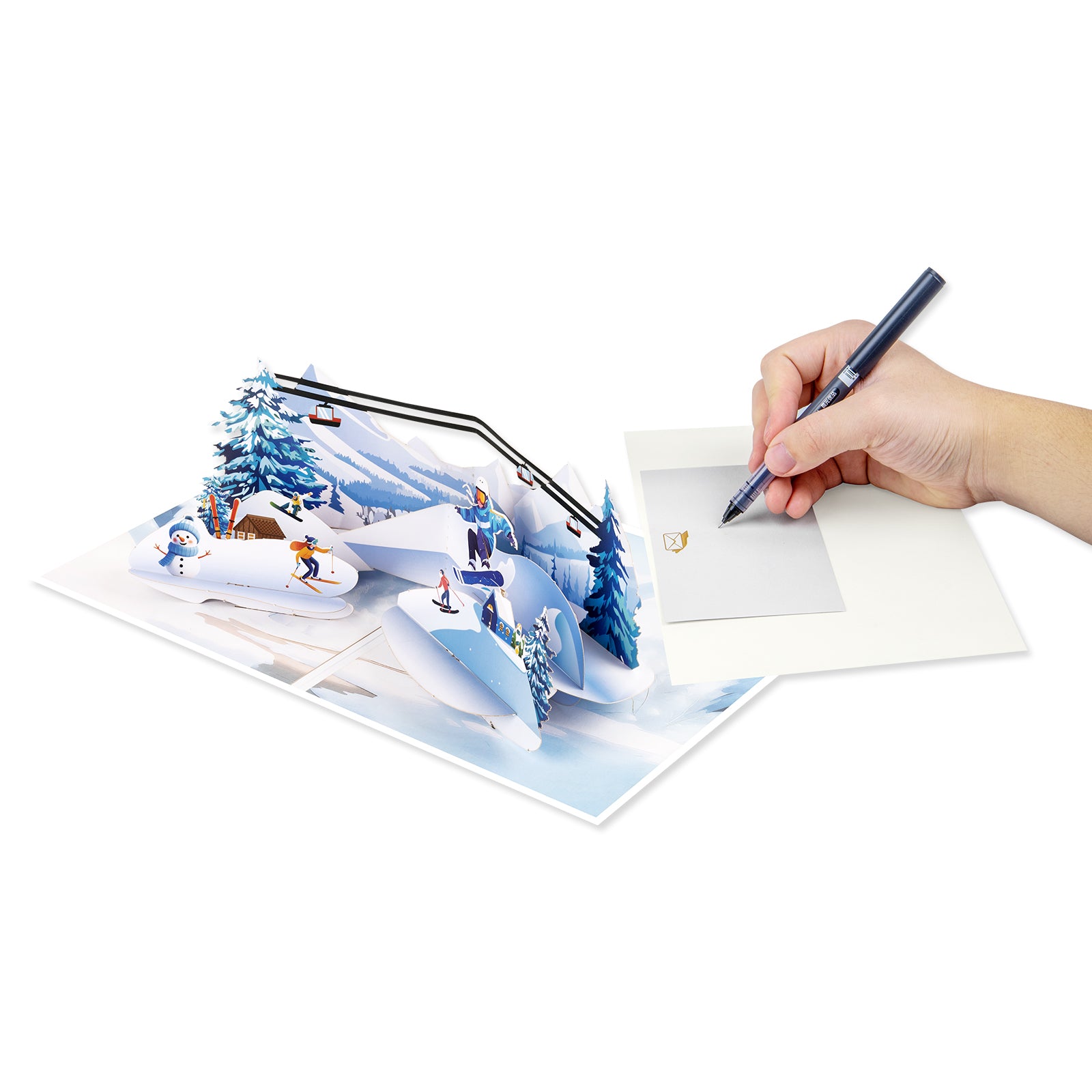 Skiing Pop-Up Card for Winter Sports Lovers Magic Ants