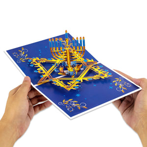 Hanukkah Pop Up Card – 3D Jewish Holiday Greeting Card with Envelope Magic Ants