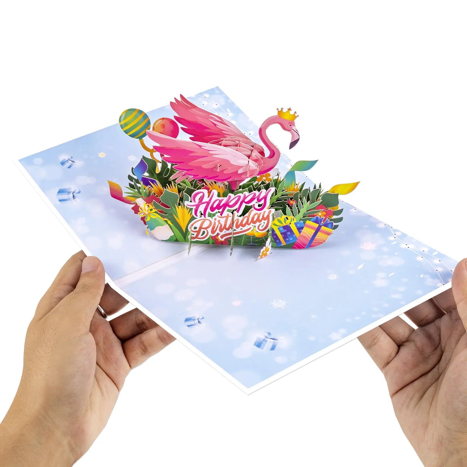 Flamingo Birthday Pop-Up Card Tropical Design Magic Ants