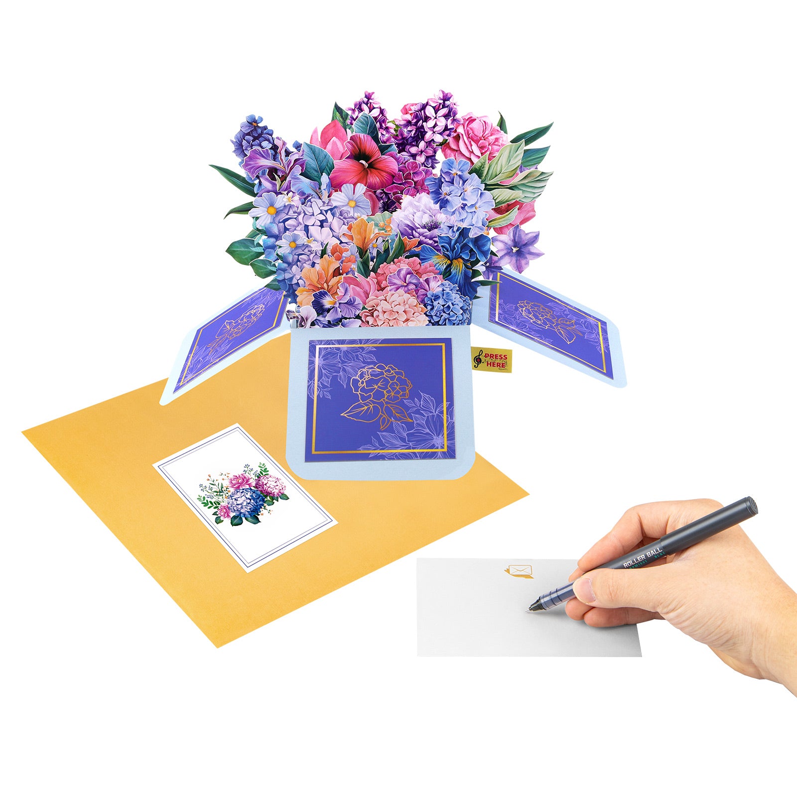 Musical Birthday Pop-Up Card with Flower Arrangement Magic Ants