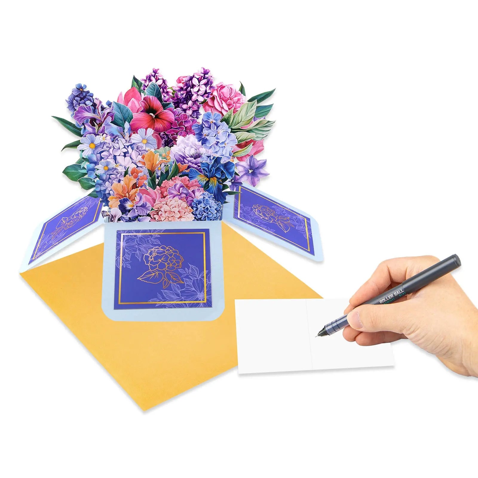 Birthday Gift Box Pop Up Card - 3D Celebration Flowers Bouquet Box | Handmade Unique Birthday Gift Card Magic Ants