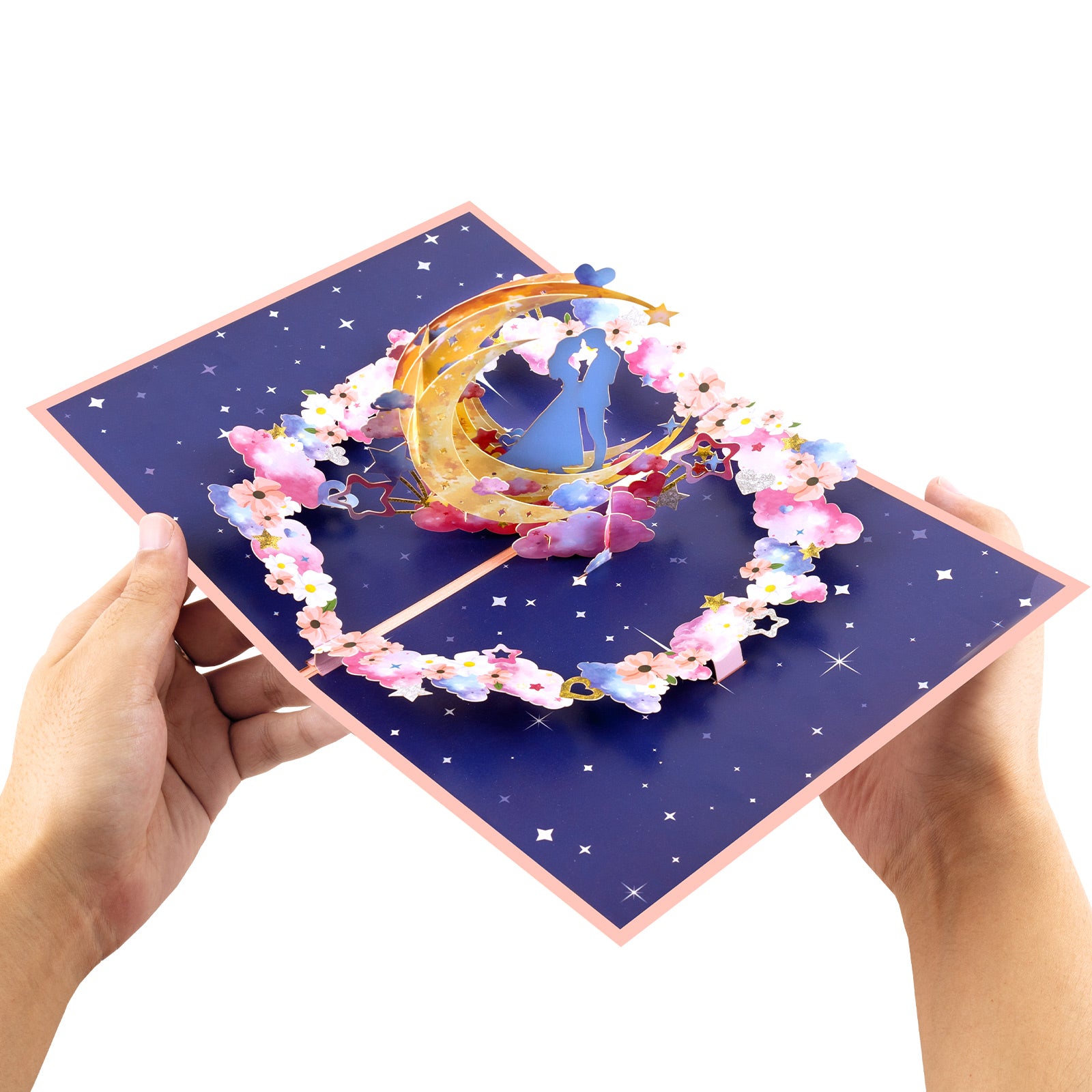 Romantic 3D Pop up Card for Valentine's Day | Moon with Dancing Couple Design | Perfect Gifts for Her Him Magic Ants