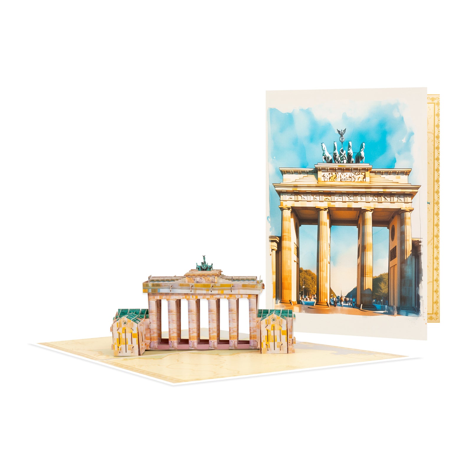 Berlin landmark 3D pop-up card shown from the side