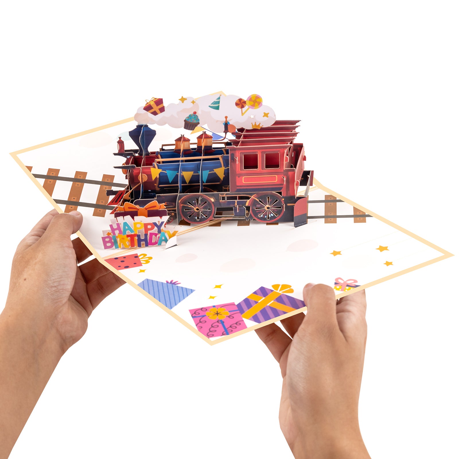 Train Birthday Pop-Up Card for Kids and Train Lovers Magic Ants