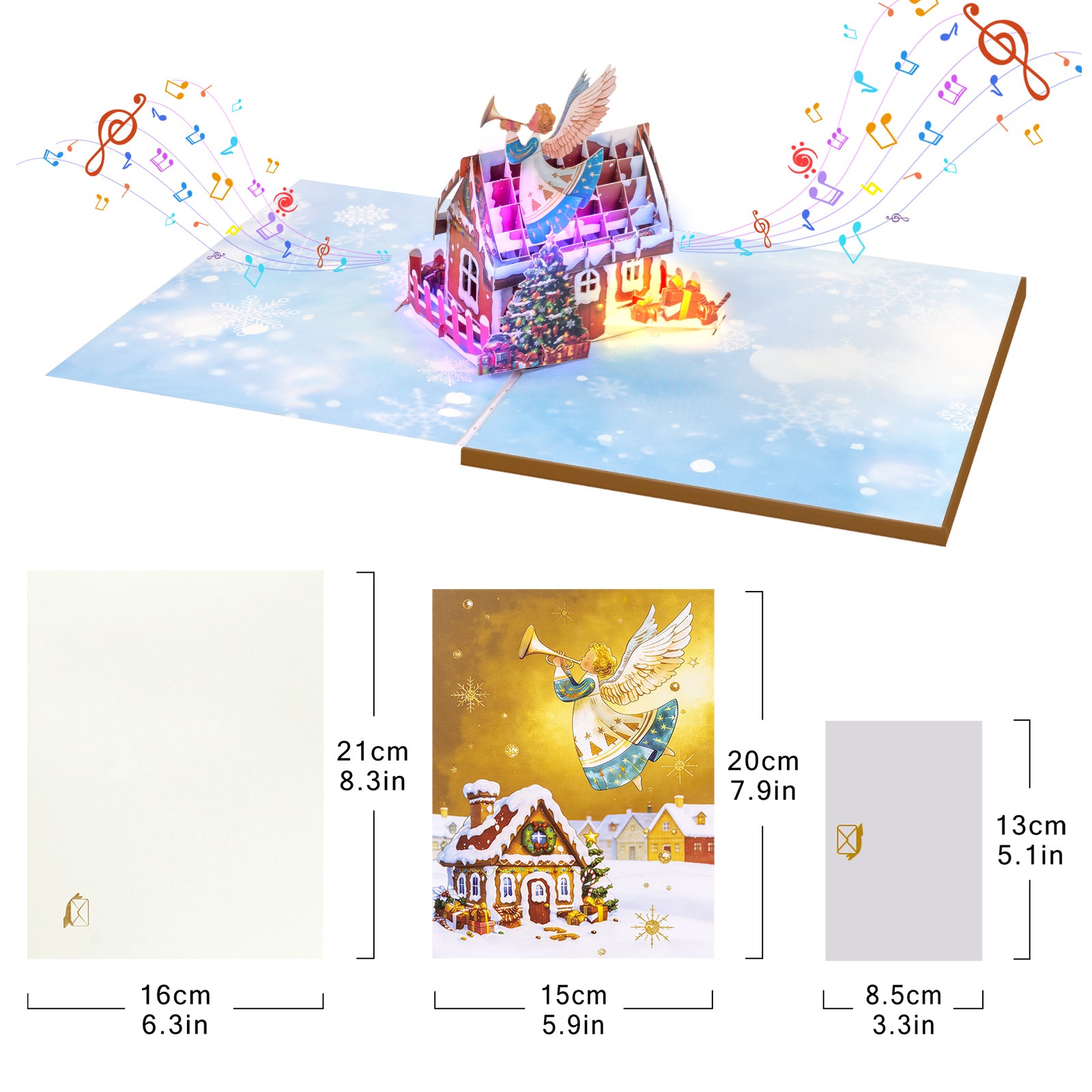 Angel Trumpet 3D Musical Pop-Up Christmas Card