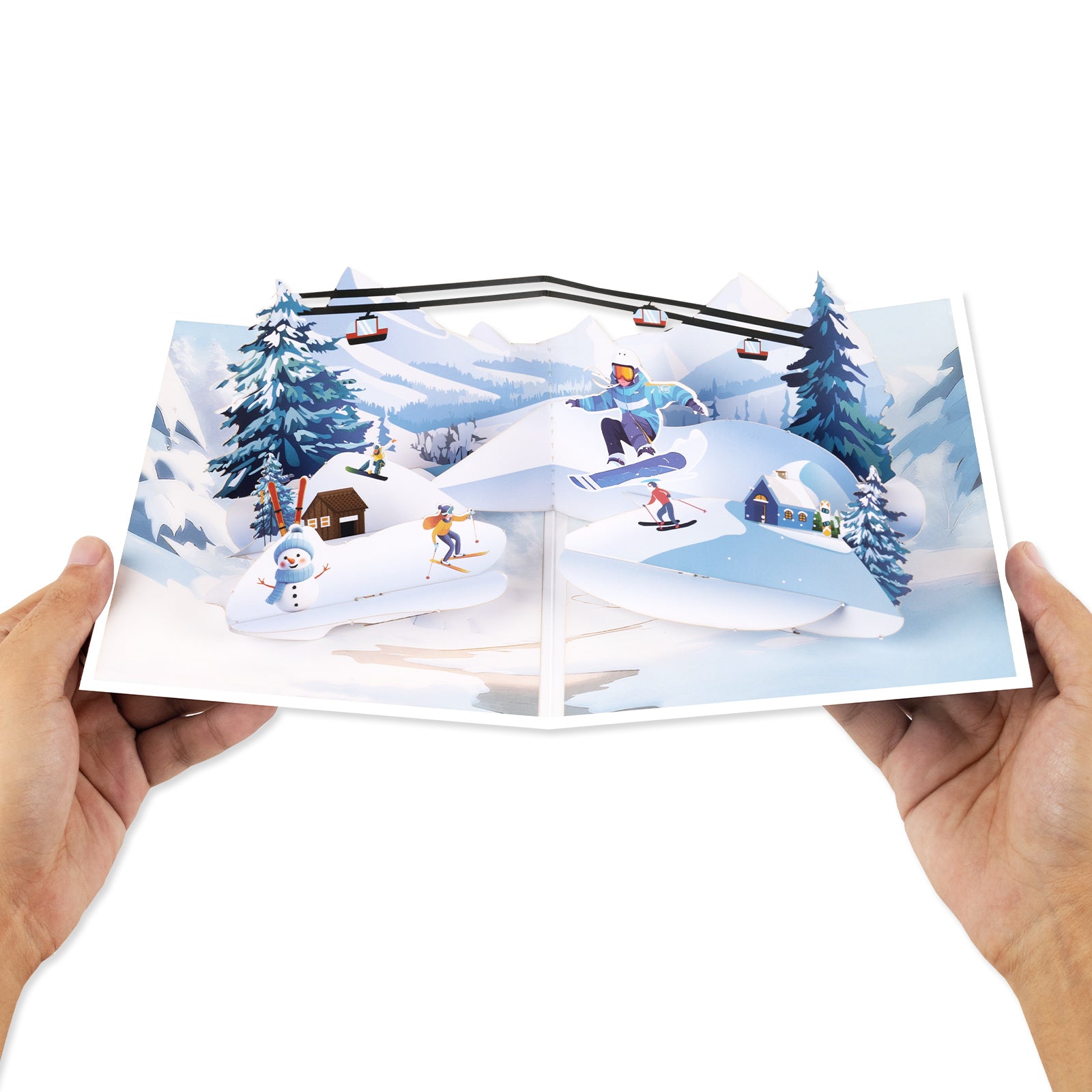 Skiing Pop-Up Card for Winter Sports Lovers Magic Ants