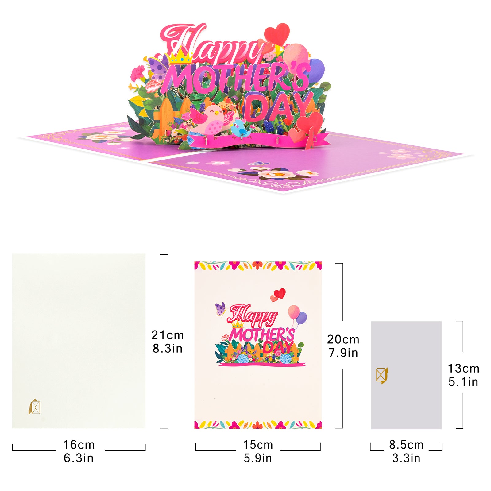 Happy Mother's Day Pop-Up Card with Floral Design Magic Ants