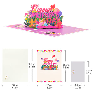 Happy Mother's Day Pop-Up Card with Floral Design Magic Ants