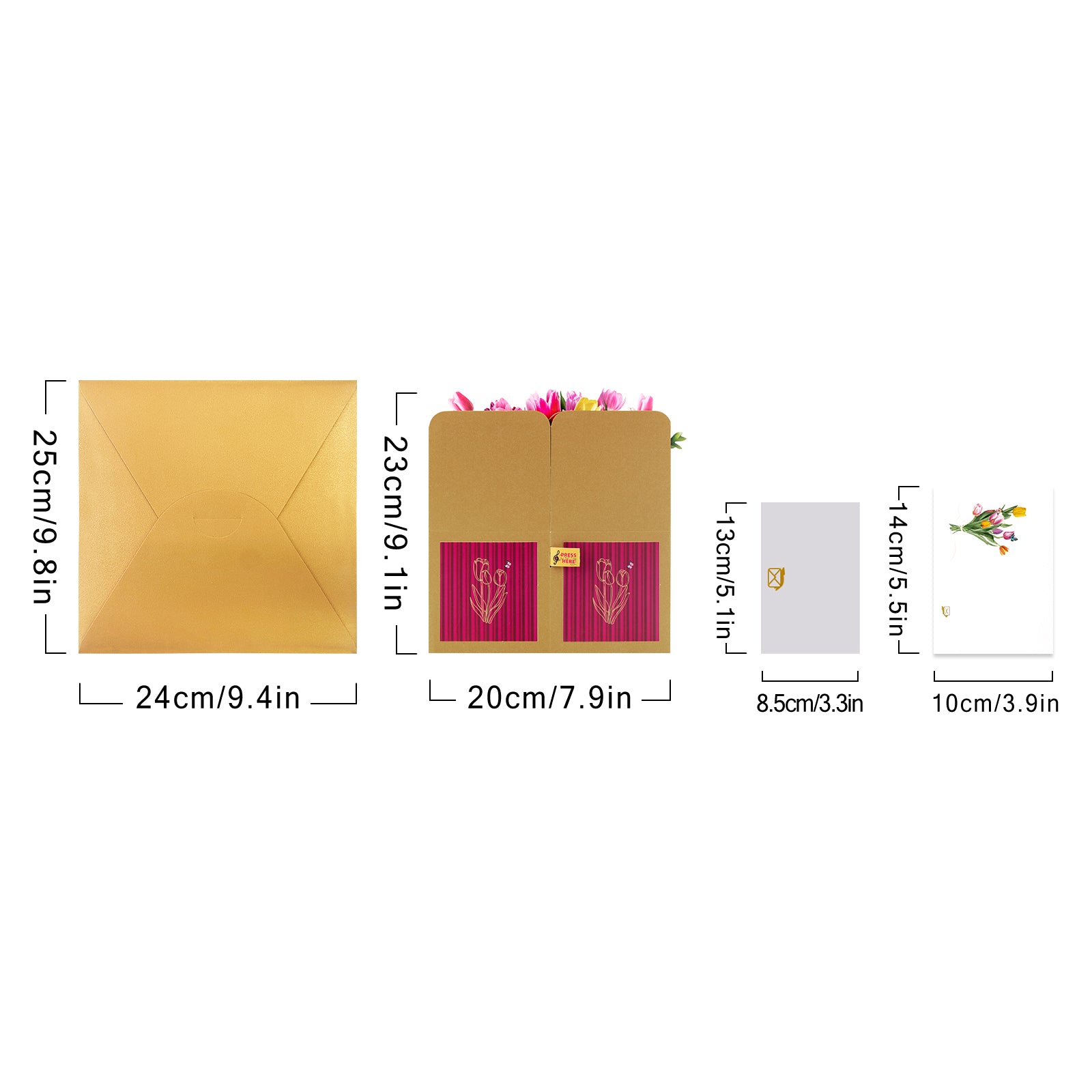 Musical Birthday Pop-Up Card with Tulip Flowers Magic Ants