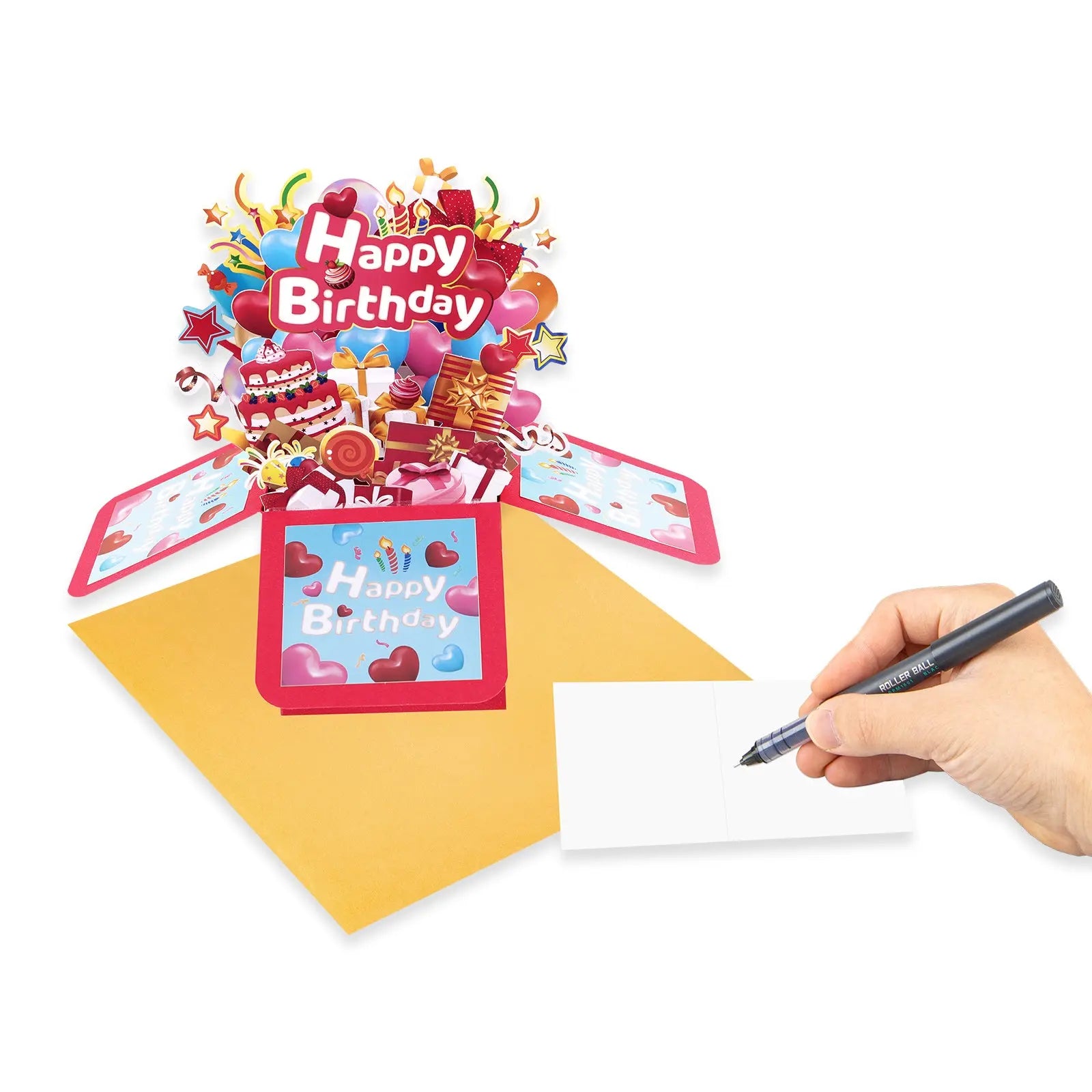 Birthday Gift Box Pop Up Card - 3D Celebration Bouquet Box Design | Handmade Unique Birthday Gift Card Magic Ants