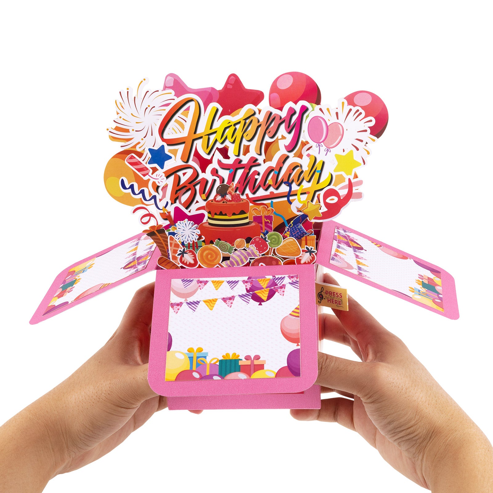 Musical Happy Birthday Pop-Up Card with Fireworks Magic Ants