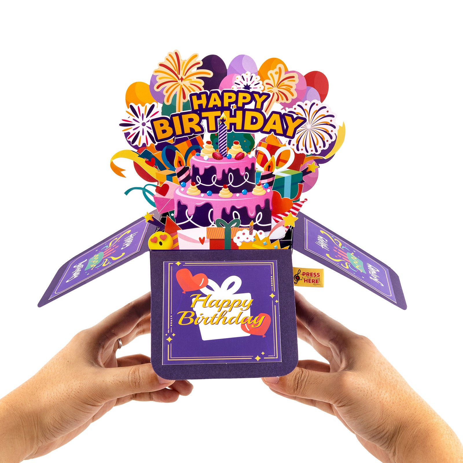 Musical Birthday Gift Box Pop-Up Card with Lights Magic Ants