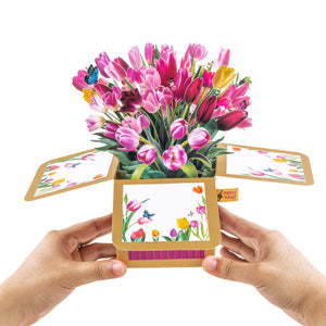 Musical Birthday Pop-Up Card with Tulip Flowers Magic Ants