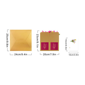 Birthday Flowers Pop Up Card - 3D Tulips Bouquet Box Card | Handmade Birthday Keepsake Gift Magic Ants