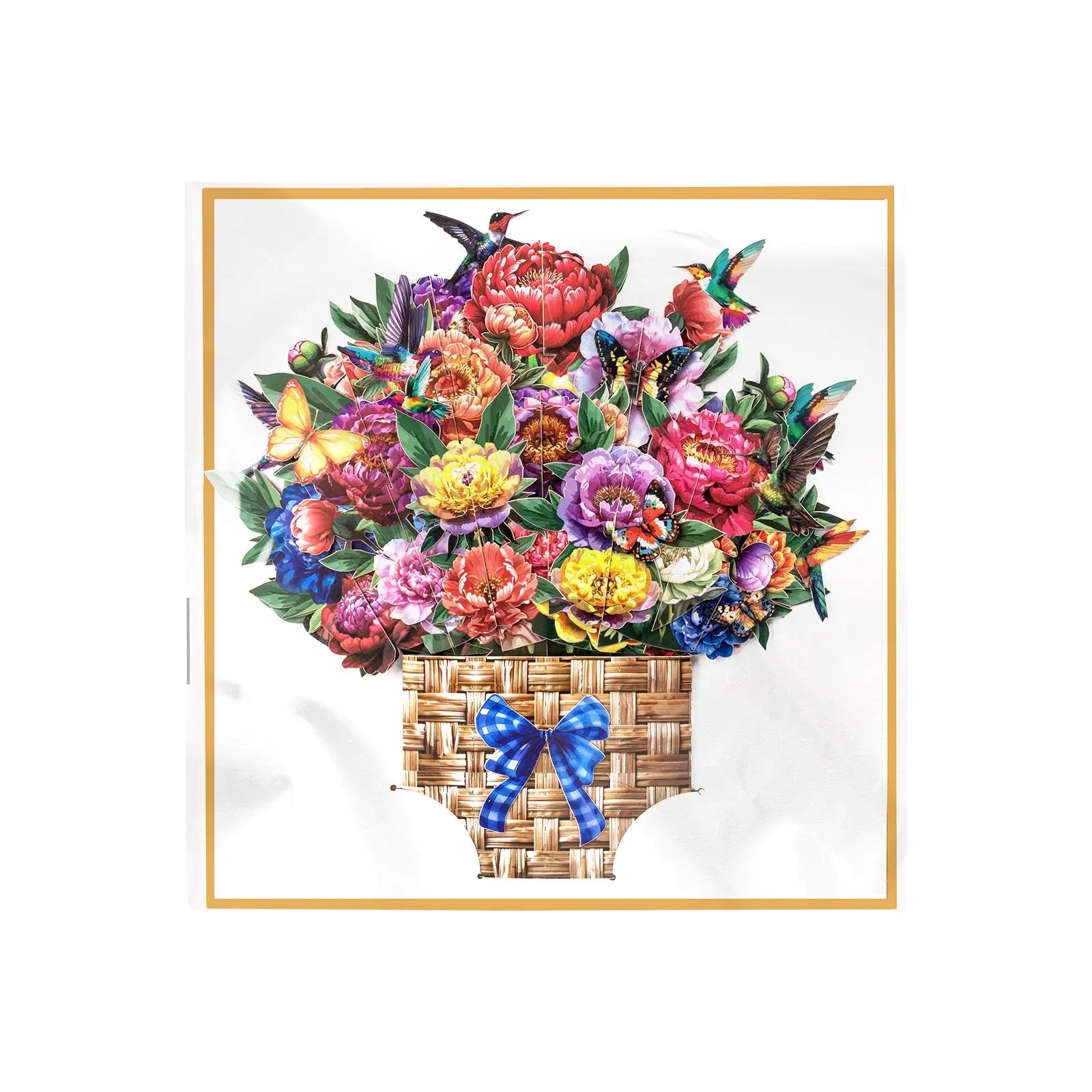 Hummingbird Bouquet Pop Up Card - Peony Flowers Elegant Gift for Mother's Day, Birthdays & Special Occasions Magic Ants