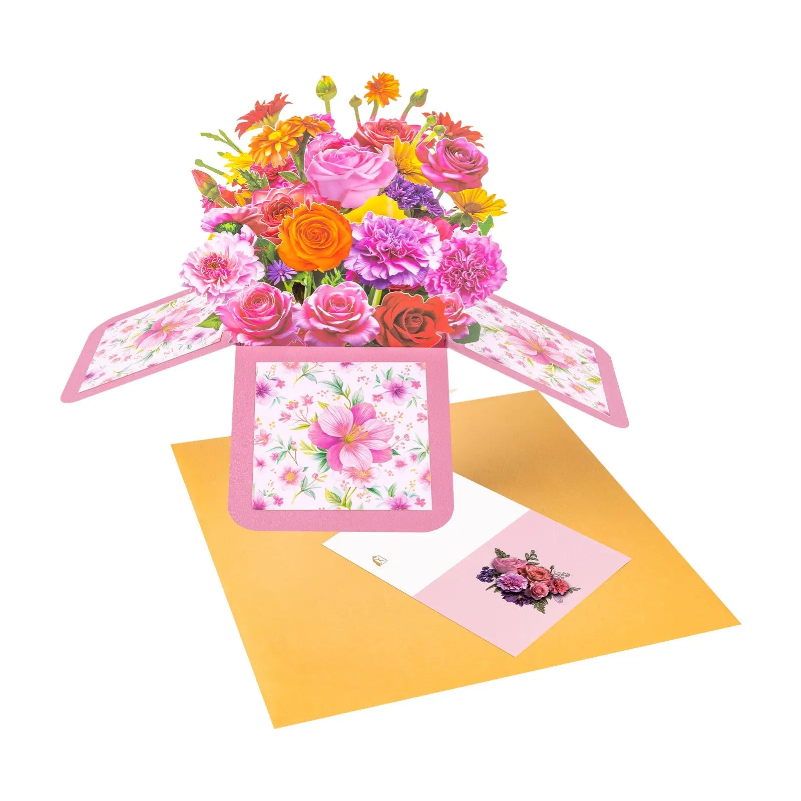 Flowers Pop Up Box Card - 3D Rose & Carnations Bouquet Box | Handmade 3D Card | Unique Gift for Mother's Day, Birthday, Anniversary, Any Occasion Magic Ants