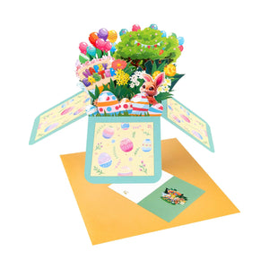 Happy Easter Pop Up Card - 3D Bouquet Box | Handmade 3D Card | Unique Gift for celebrating Easter Magic Ants