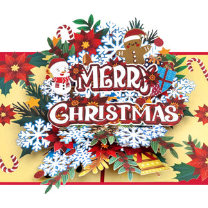 Christmas 3D Pop Up Greeting Card - Holiday Card for Family, Friends & Gifts Magic Ants