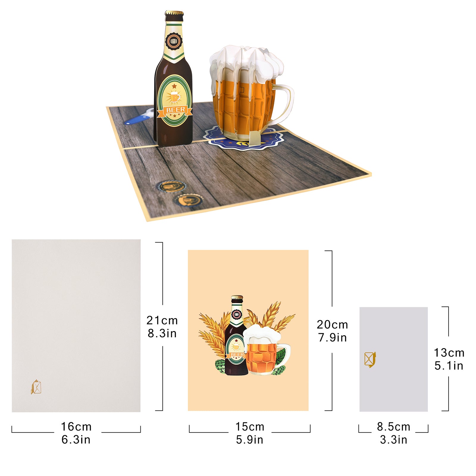 Beer Pop-up Card for Father's Day, Birthday, Dad, Brother, Friend