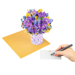 3D Bouquet Pop Up Card - Phalaenopsis orchid Flowers Design | 3D Floral Greeting Cards for Mother's Day, Birthday, Special Moments Magic Ants