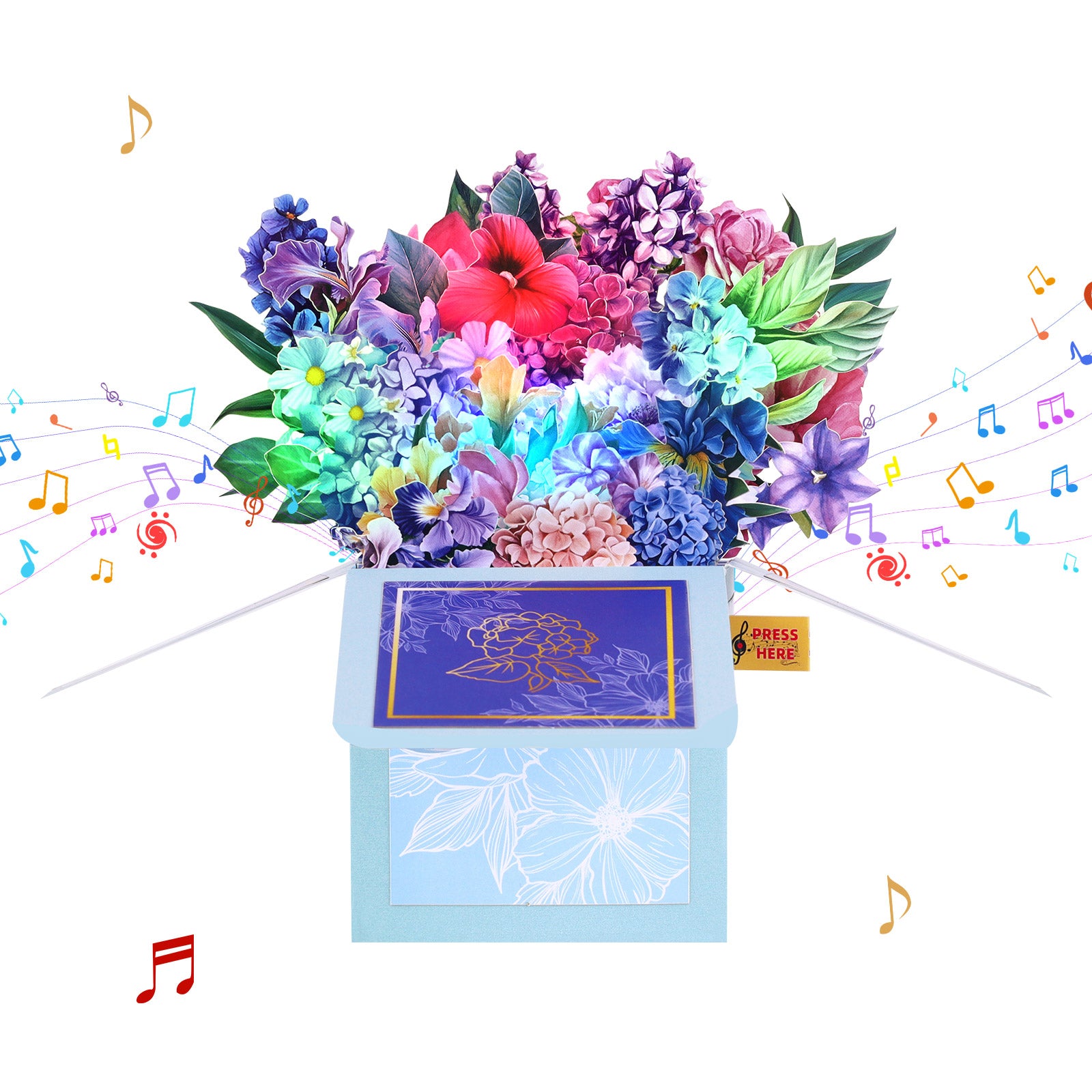 Musical Birthday Pop-Up Card with Flower Arrangement Magic Ants
