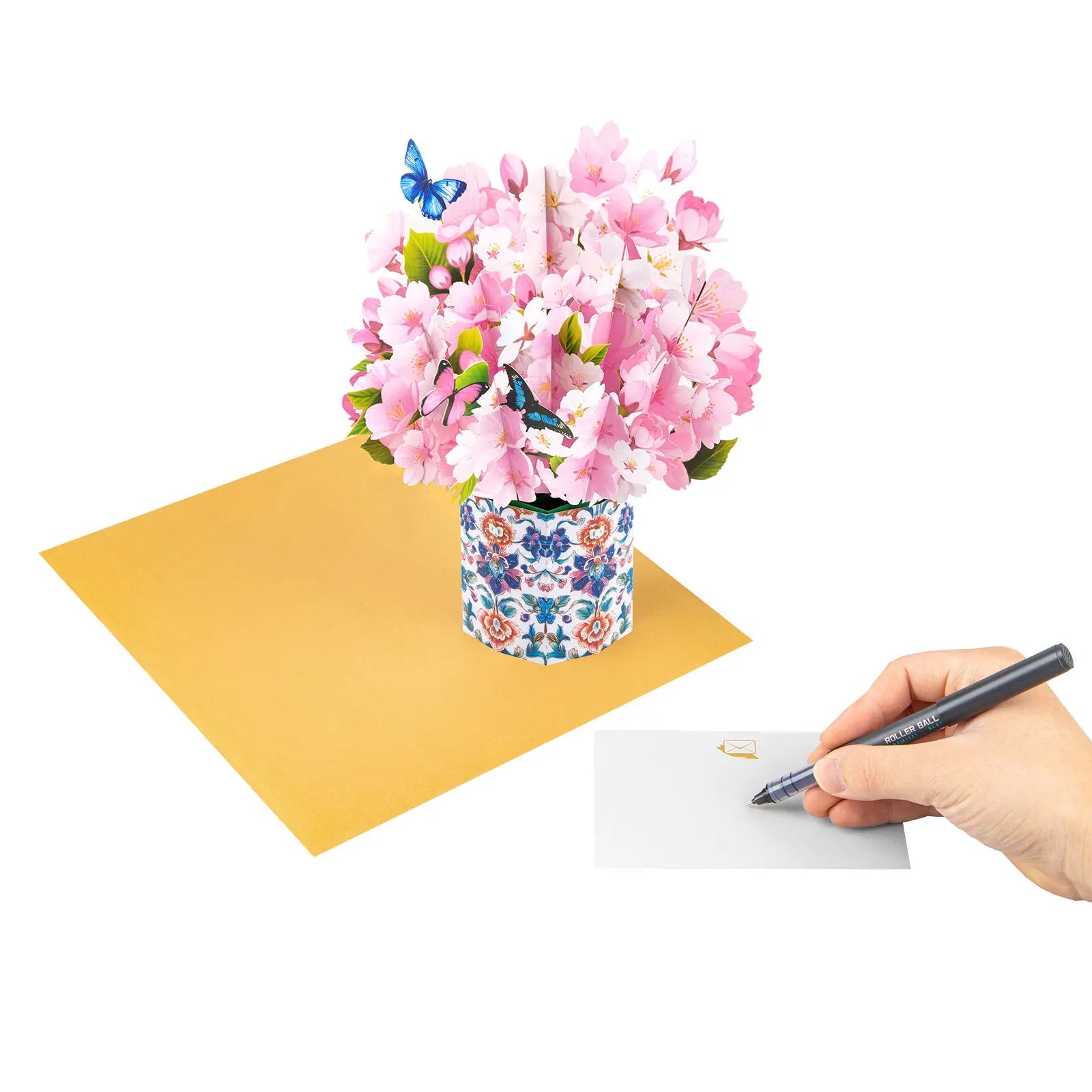 Cherry Blossom Bouquet Pop Up Card - Elegant Gift for Mother's Day, Birthdays & Special Occasions Magic Ants