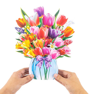 3D Tulip Pop-up Bouquet Card - The perfect celebratory gift for special occasions such as Mother's Day, anniversaries, and birthdays Magic Ants