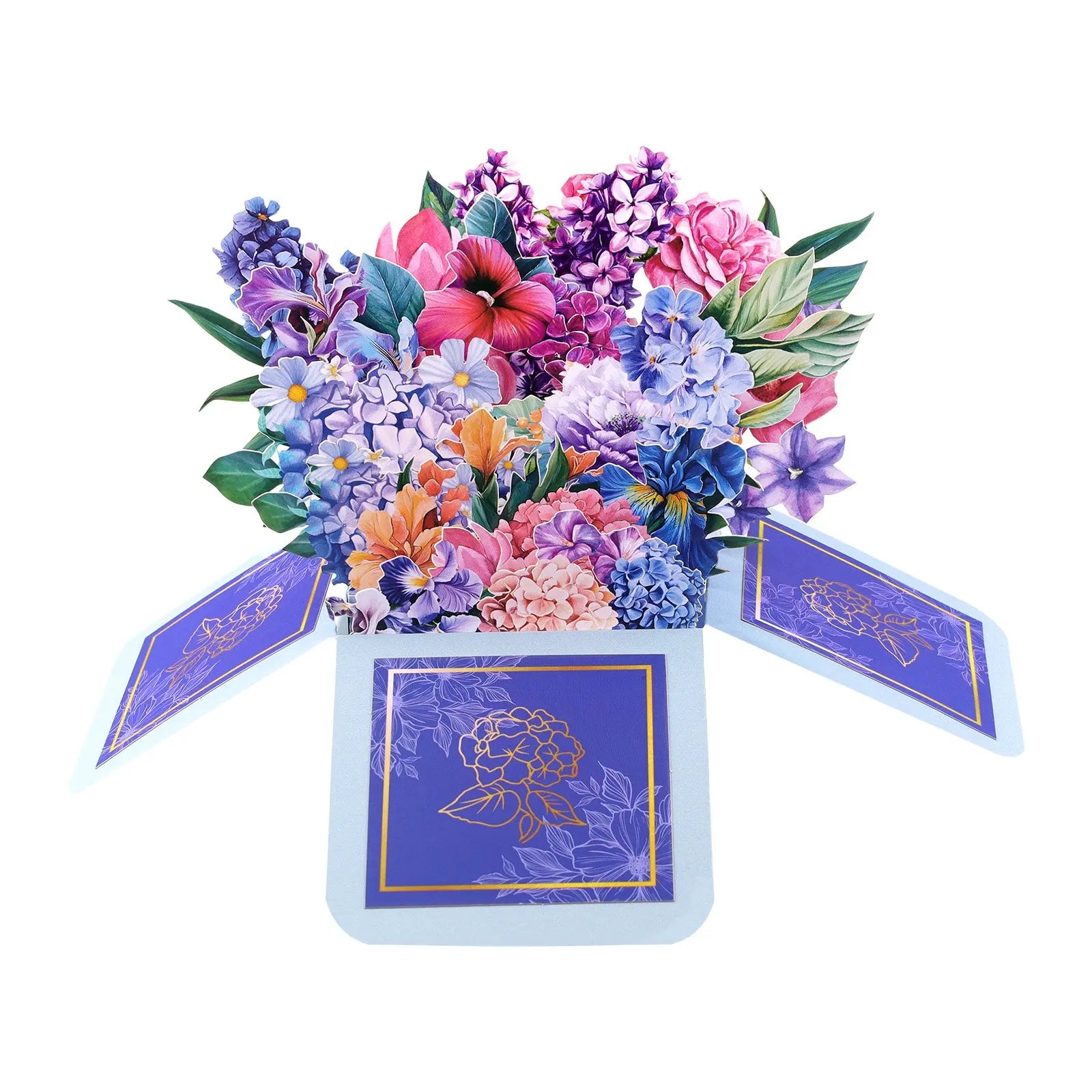 Birthday Gift Box Pop Up Card - 3D Celebration Flowers Bouquet Box | Handmade Unique Birthday Gift Card Magic Ants