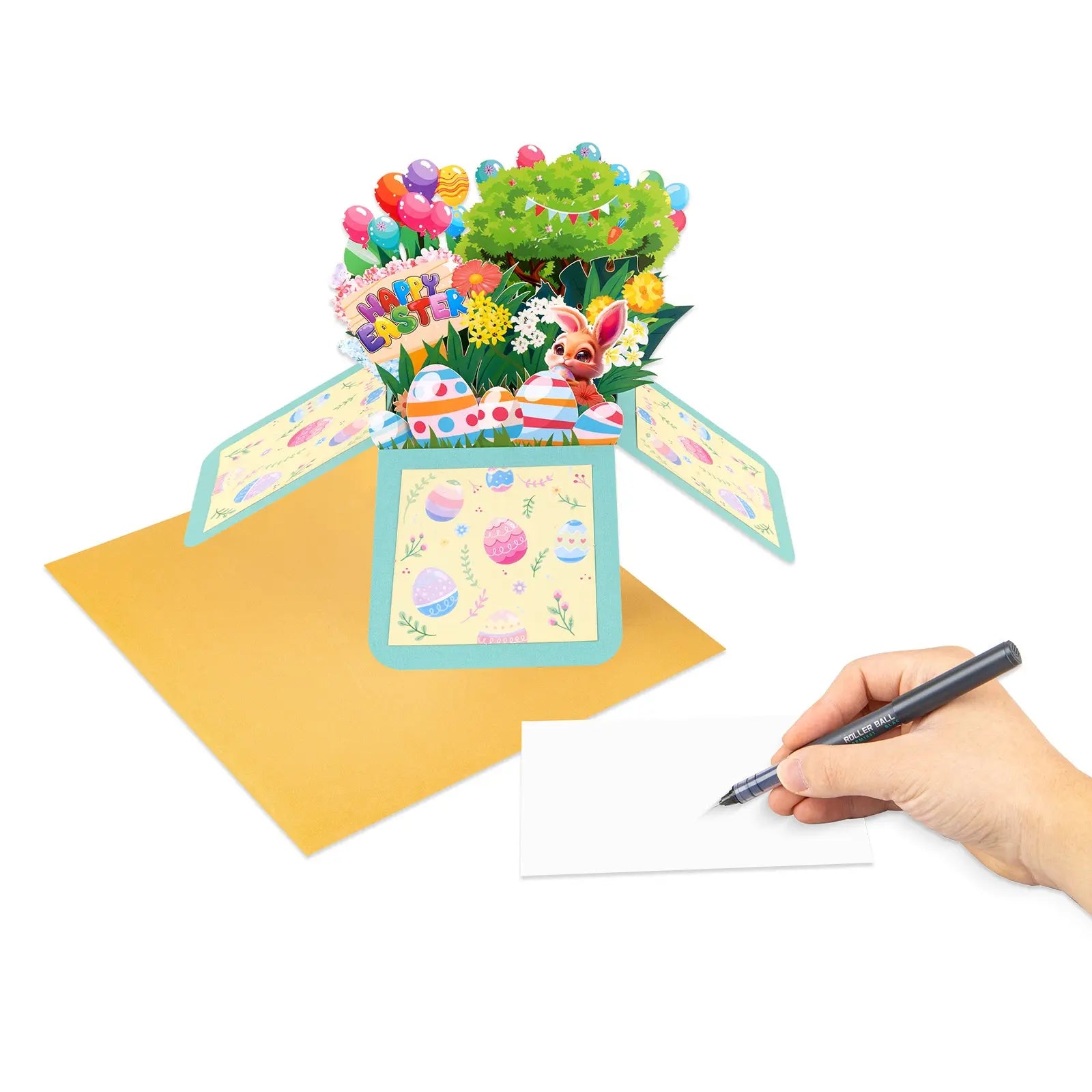 Happy Easter Pop Up Card - 3D Bouquet Box | Handmade 3D Card | Unique Gift for celebrating Easter Magic Ants