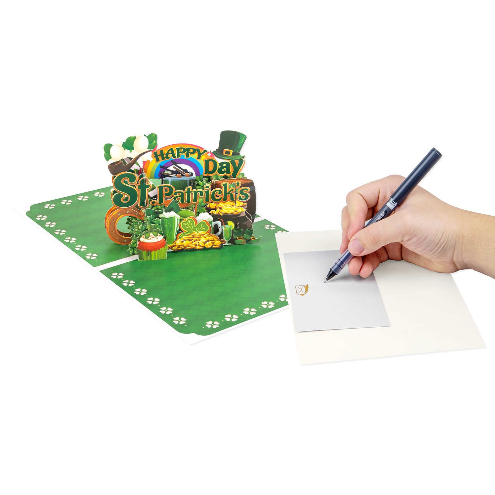 St. Patrick's Day Pop-Up Card with 3D Lettering Magic Ants